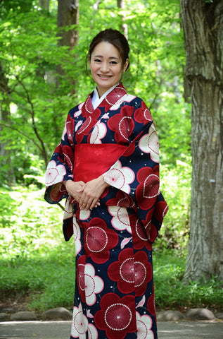 Japanese yukata kimono / D #111