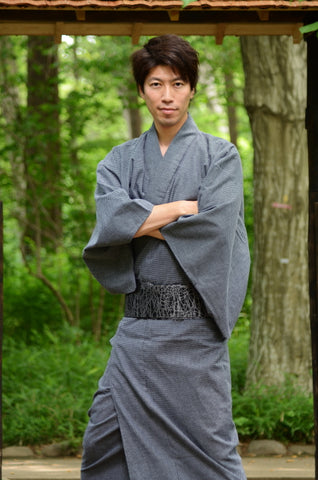 Men yukata kimono / ML #01 Black