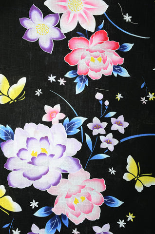 Girls yukata and  obi belt set / GY #63 (13-14)