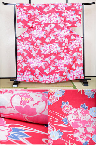 Japanese yukata kimono / H #276