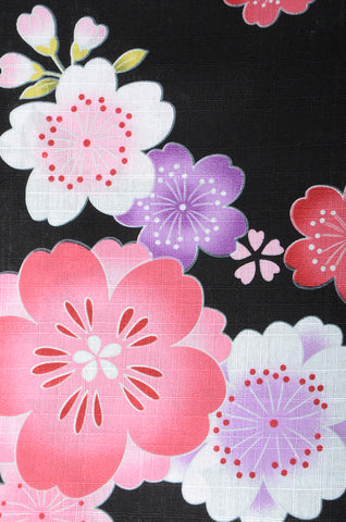 Girls yukata and  obi belt set / GY #04 (7-8)