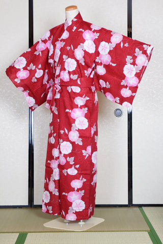 Yukata for indoor use / asagao :YB1556-B Red