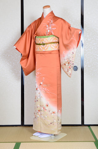 Japanese kimono. kimono for women. kimono female. houmongi kimono. tsukesage kimono.
