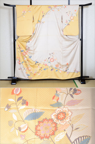 Japanese kimono. kimono for women. kimono female. houmongi kimono. tsukesage kimono.