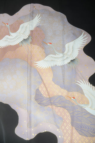 Japanese kimono. kimono for women. kimono female. black formal kimono. 