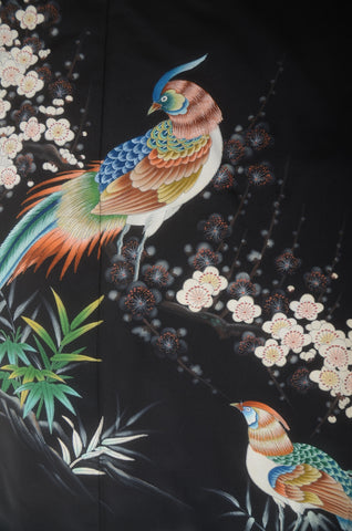 Japanese kimono. kimono for women. kimono female. black formal kimono. 