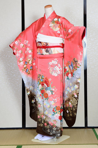Long-sleeved kimono 6 items set / Furisode / FK#1-222