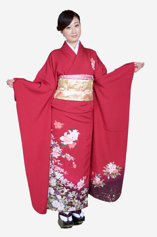 Long-sleeved kimono 6 items set / Furisode / FK#572