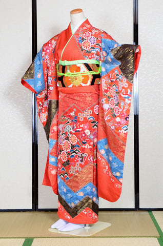 Long-sleeved kimono 6 items set / Furisode / FK#1061