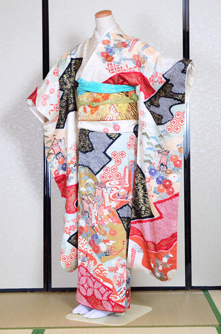 Long-sleeved kimono 6 items set / Furisode / FK#1-313