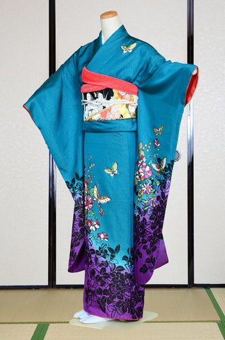 Long-sleeved kimono 6 items set / Furisode / FK#1049