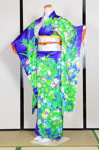 Long-sleeved kimono 6 items set / Furisode / FK#988