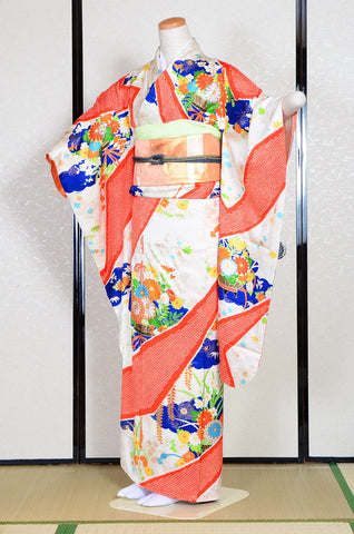 Long-sleeved kimono 6 items set / Furisode / FK#991