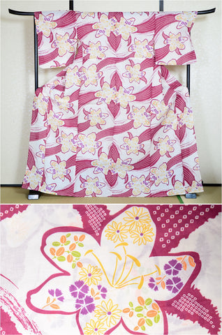 Japanese yukata kimono/ Plus size / P #216