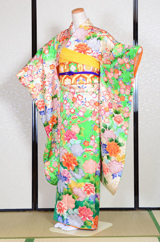 Long-sleeved kimono 6 items set / Furisode / FK#1044