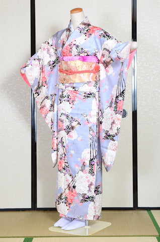 Long-sleeved kimono 6 items set / Furisode / FK#993