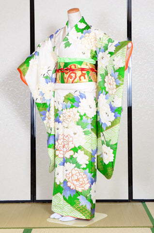 Long-sleeved kimono 6 items set / Furisode / FK#995