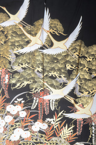 Japanese kimono. kimono for women. kimono female. black formal kimono. 