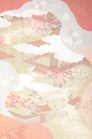 Japanese kimono. kimono for women. kimono female. houmongi kimono. tsukesage kimono.