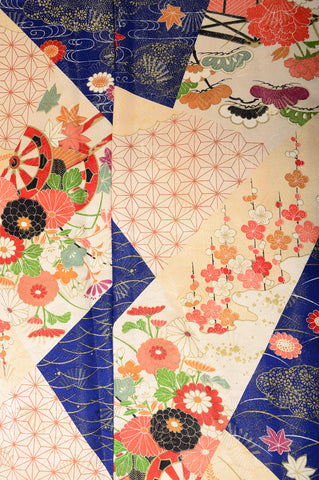 Long-sleeved kimono 6 items set / Furisode / FK#741