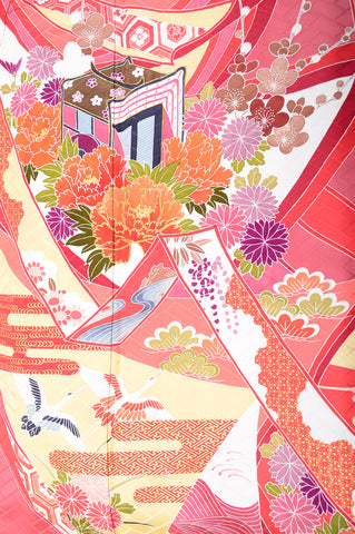 Long-sleeved kimono 6 items set / Furisode / FK#989