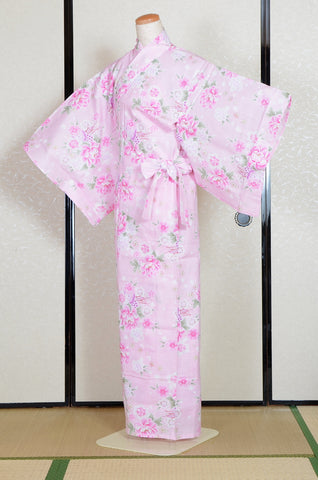Yukata for indoor use /flower:YB1551-A-pink